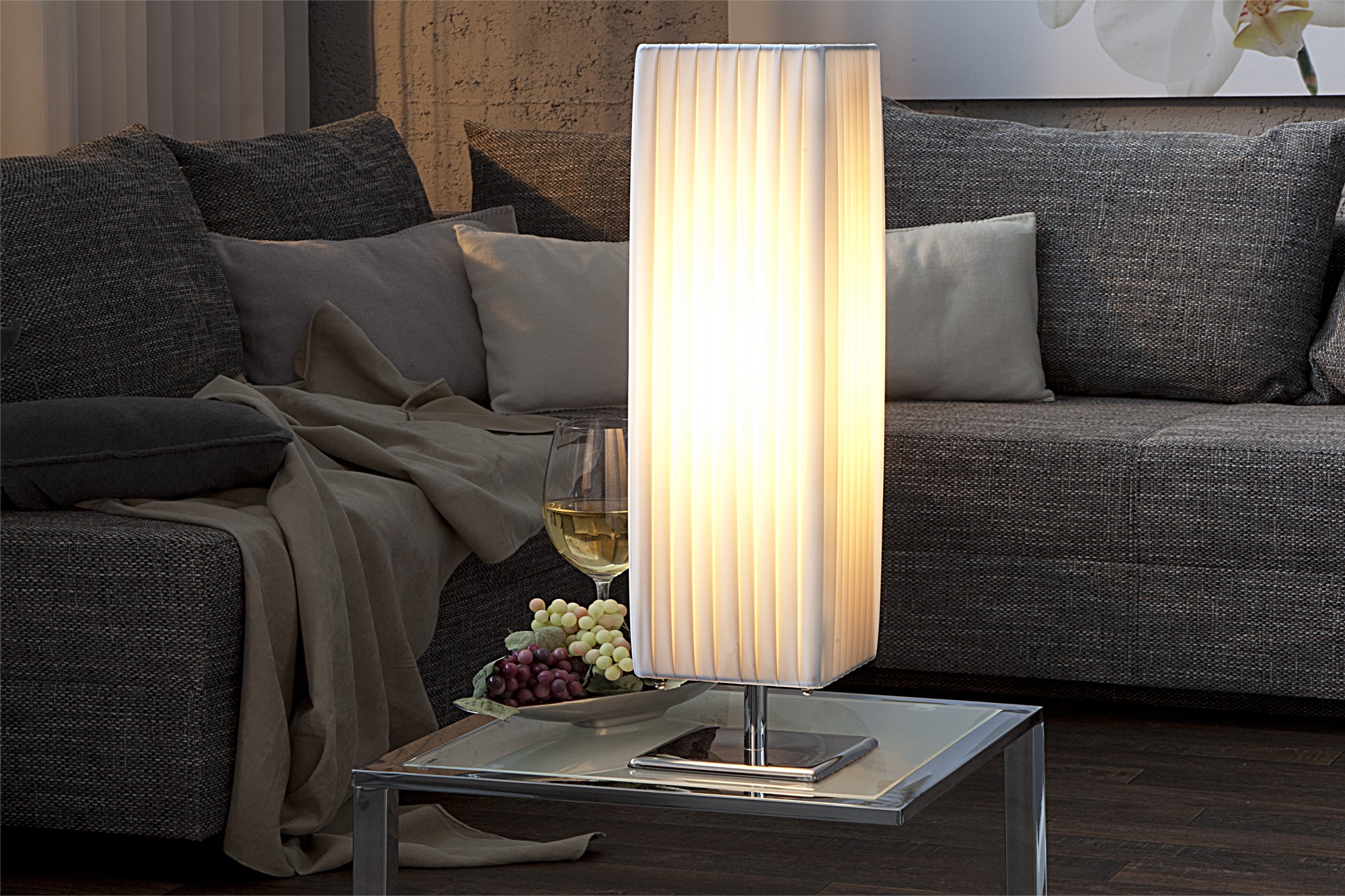 Estila Designová moderní stojací lampa Křída 60 cm bílá