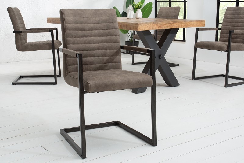 Estila Designová prošívaná konzolová židle Imperial tmavě šedá