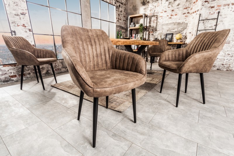 Estila Designová židle Timeless Comfort šedohnědá