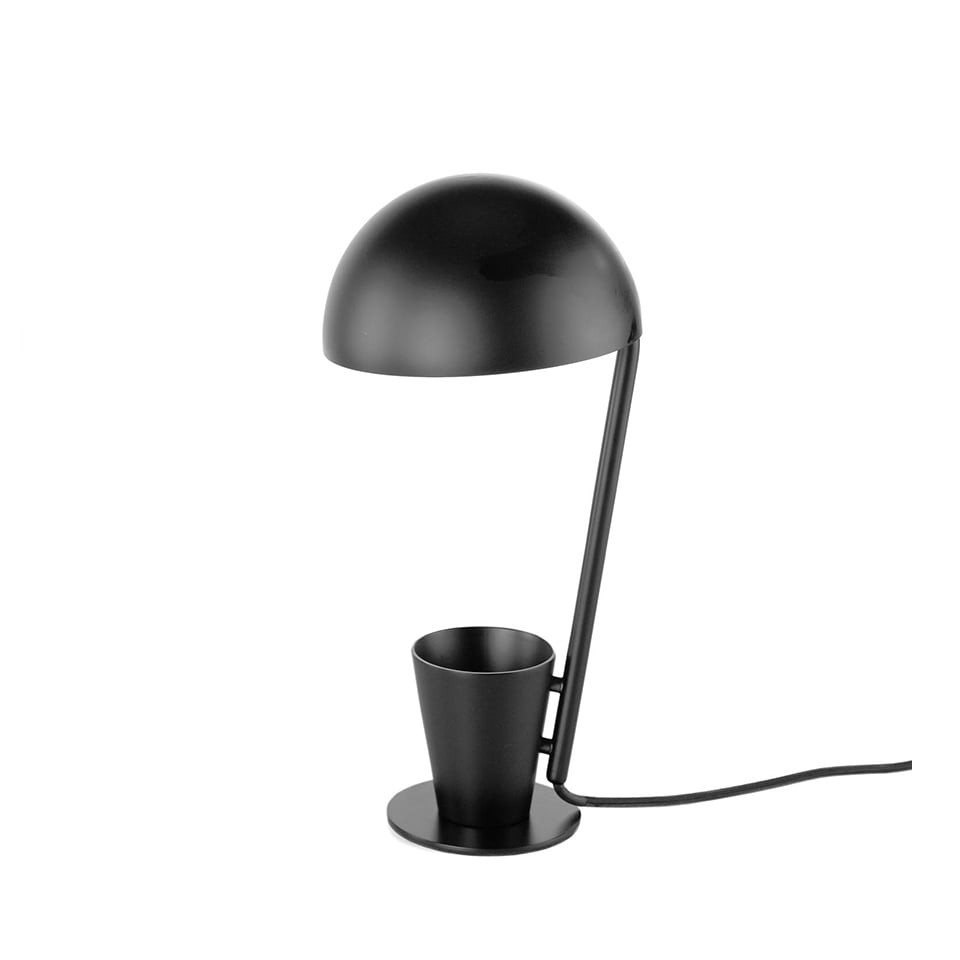 Estila Moderní stolní lampa Vita Naturale z lakované oceli černá 49cm