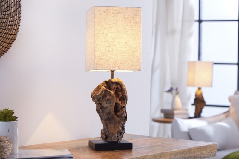 Estila Stylová stolní lampa Hypnotic 45cm béžová