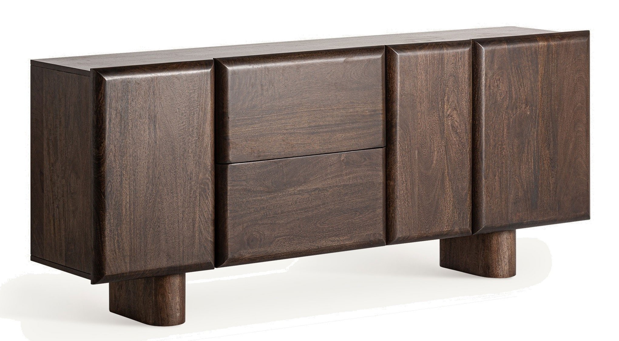 Estila Art deco masivní komoda Craigh tmavě hnědé mango 180cm