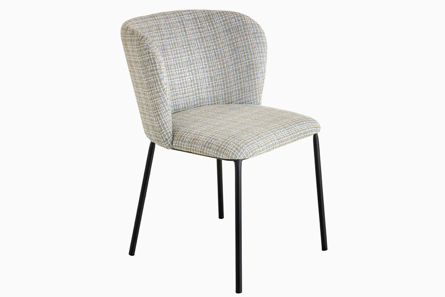 Estila Designová retro boucle jídelní židle Olive v zelené barvě s černými nožičkami 75 cm